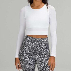 Lululemon Ebb to Street Cropped Long Sleeve White Size 6